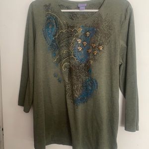 Fun casual shirt with beading.